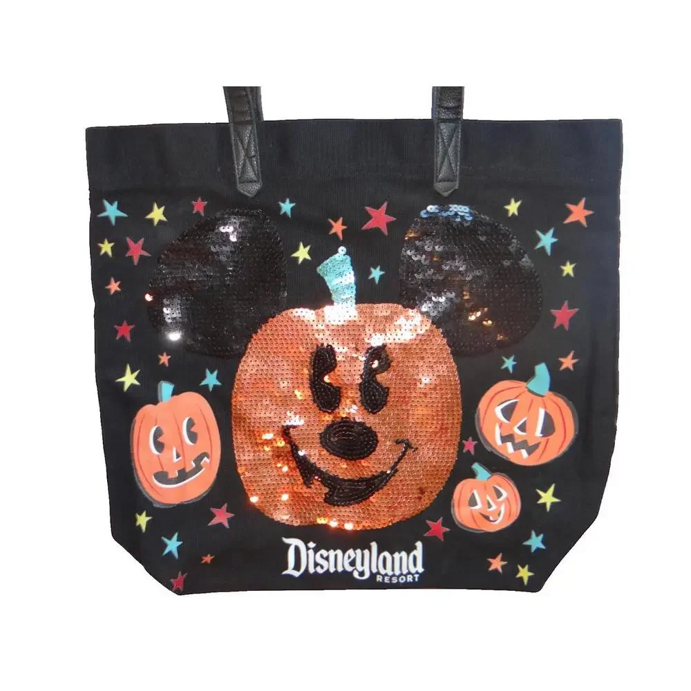 Disneyland Resort Halloween Tote Bag‎ with Sequin Pumpkin and Mickey Ears